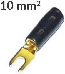 Gaffelsko 10mm² Sort, 1 stk forside/front