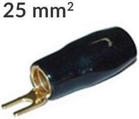 Gaffelsko 25mm² Sort, 1 stk forside/front