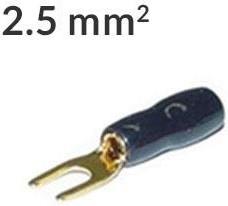 Gaffelsko 2,5mm² Sort, 1 stk forside/front