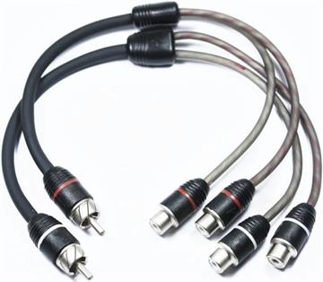 Phono Y-kabel 0.40 meter (1 han og 2 hunner) 2 Stk Stage 2