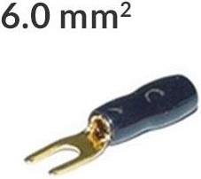 Gaffelsko 6mm² Sort, 1 stk forside/front
