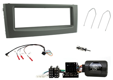 Komplet 1-DIN monteringssæt til Fiat Grande Punto/Punto (Antracit sort) forside/front