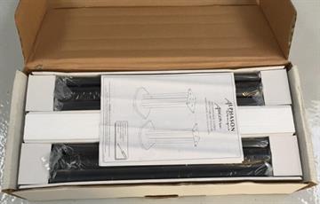 Alphason Aragon Højttalerstandere Sort 50 cm ligger i en kasse