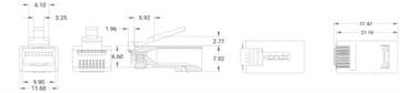Kordz RJ45 S/FTP CAT6 løst stik PUSH-THROUGH oversigt