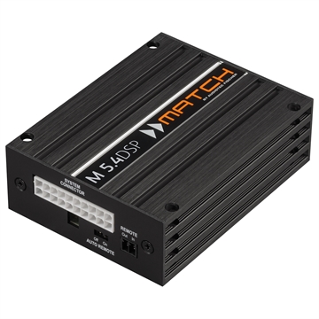 Match M 5.4DSP 5-kanals Plug & Play forstærker med 9-kanal DSP til bil profil forside/front