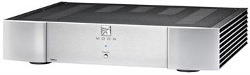 Moon 330A Neo 2-kanals effektforstærker profil forside/front sølv