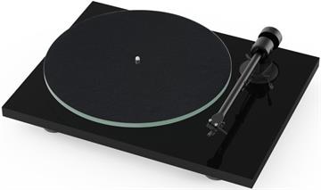 Pro-Ject T1 Pladespiller Sort højglans profil forside/front