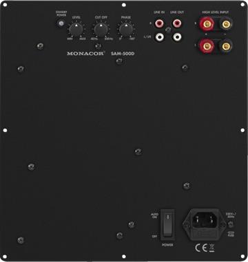 Monacor SAM-500D Digital forstærkermodul til subwoofer indbygning forside/front