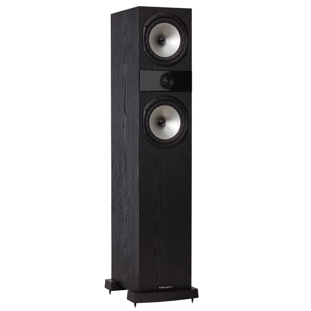 Fyne Audio F303 Gulvhøjttaler i sort ask Profil forside/front uden højttalergitter