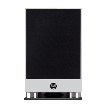 Fyne Audio F500SP Kompakt højttaler i Piano hvid Forside/front med højttalergitter