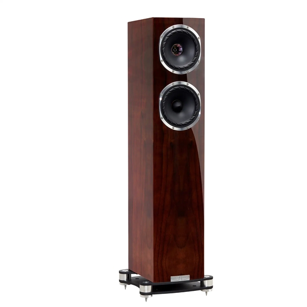 Fyne Audio F501SP Gulvhøjttaler i Piano valnød Profil forside/front uden højttalergitter