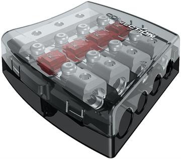 Connection BFD 41 Fordeler blok med sikringsholder til 3x 25 mm2, 1x 35 mm2 og 1x 50 mm2 strømkabel forside/front