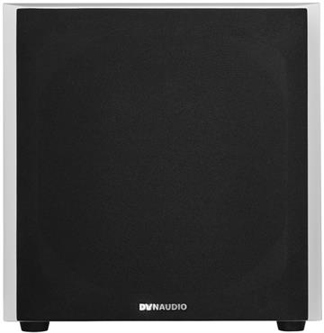 Dynaudio Sub 3 Hvid 9" Aktiv subwoofer forside/front med gitter