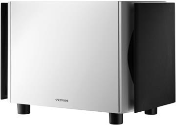 Dynaudio Sub 6 Hvid 9" Aktiv subwoofer med DSP profil forside/front med gitter