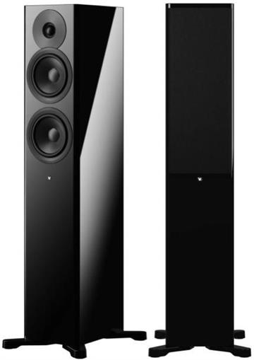 Dynaudio Focus 30 Sort højglans Aktiv gulvhøjttalersæt profil forside/front