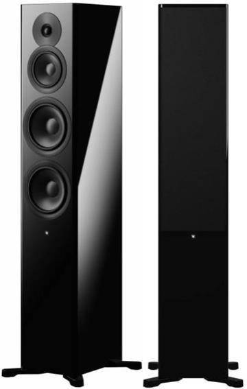 Dynaudio Focus 50 Sort højglans Aktiv gulvhøjttalersæt profil forside/front
