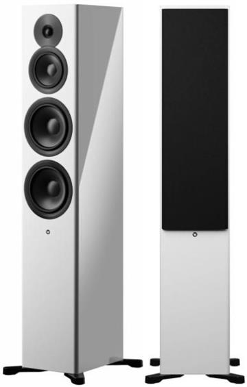 Dynaudio Focus 50 Hvid højglans Aktiv gulvhøjttalersæt profil forside/front