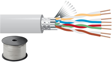 Monacor CAT-6100CCA S/FTP CAT6 netværkskabel dobbeltskærmet, Lbm forside/front