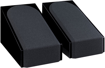 Monitor Audio Silver AMS 7G Sort højglans Dolby Atmos højttalersæt forside/front med højttalergitter